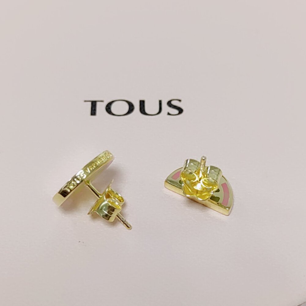 TOUS Earring Silver Vermeil TOUS St. Tropez Cup Earrings with enamel Women Jewel - Picture 4 of 5